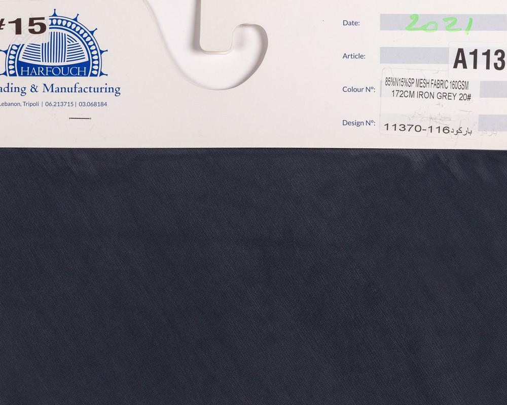 Kg ⚜  
11370-116 ⚜  
A3 ⚜  
PANTONE: Outer Space-Blue ⚜  
mesh fabric, 85 % nylon 15 % spandex, 160gsm 172cm 20# P:Outer Space-Blue