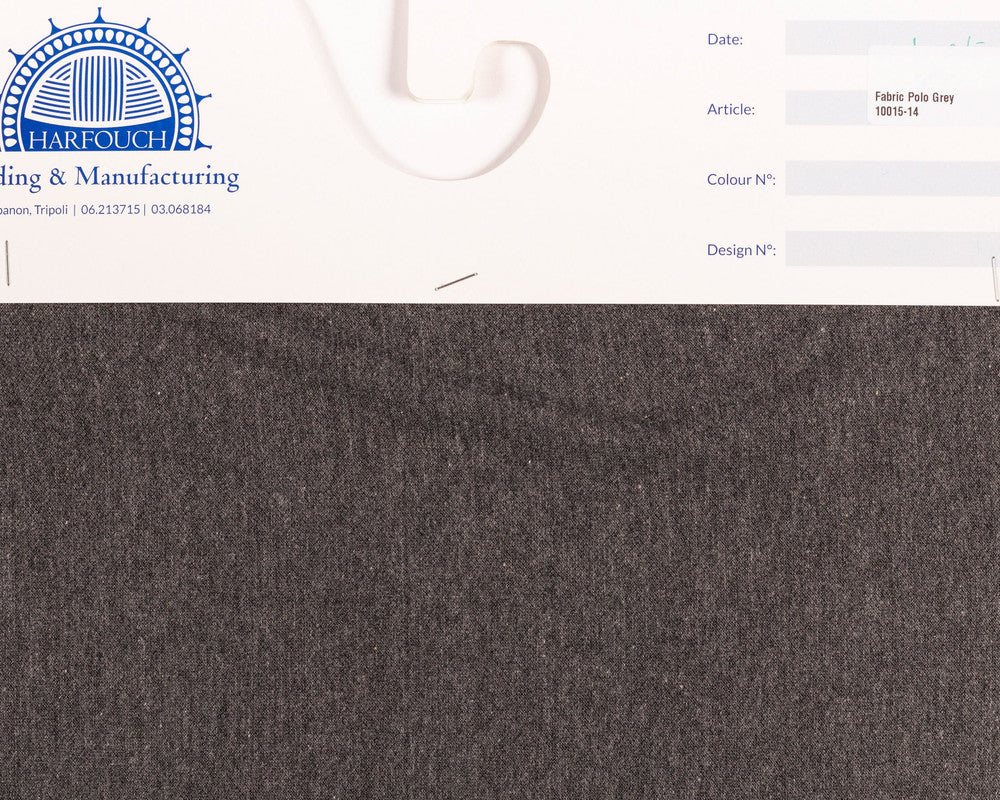 Kg ⚜  
10015-14 ⚜  
C7 ⚜  
PANTONE: Dark grey ⚜  
polo fabric, 50 % nylon 50 % cotton, dark grey