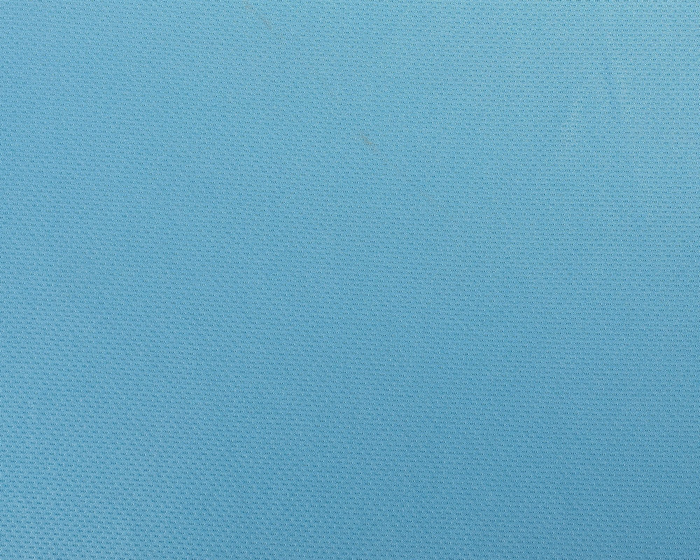 Kg ⚜  
10837-15 ⚜  
A7 ⚜  
PANTONE: Alaskan Blue ⚜  
bird eyemesh fabric, 100 prc polyester, 165/175gsm 180 CM,YARN COUNT:75D/72F Perforated Micro-China